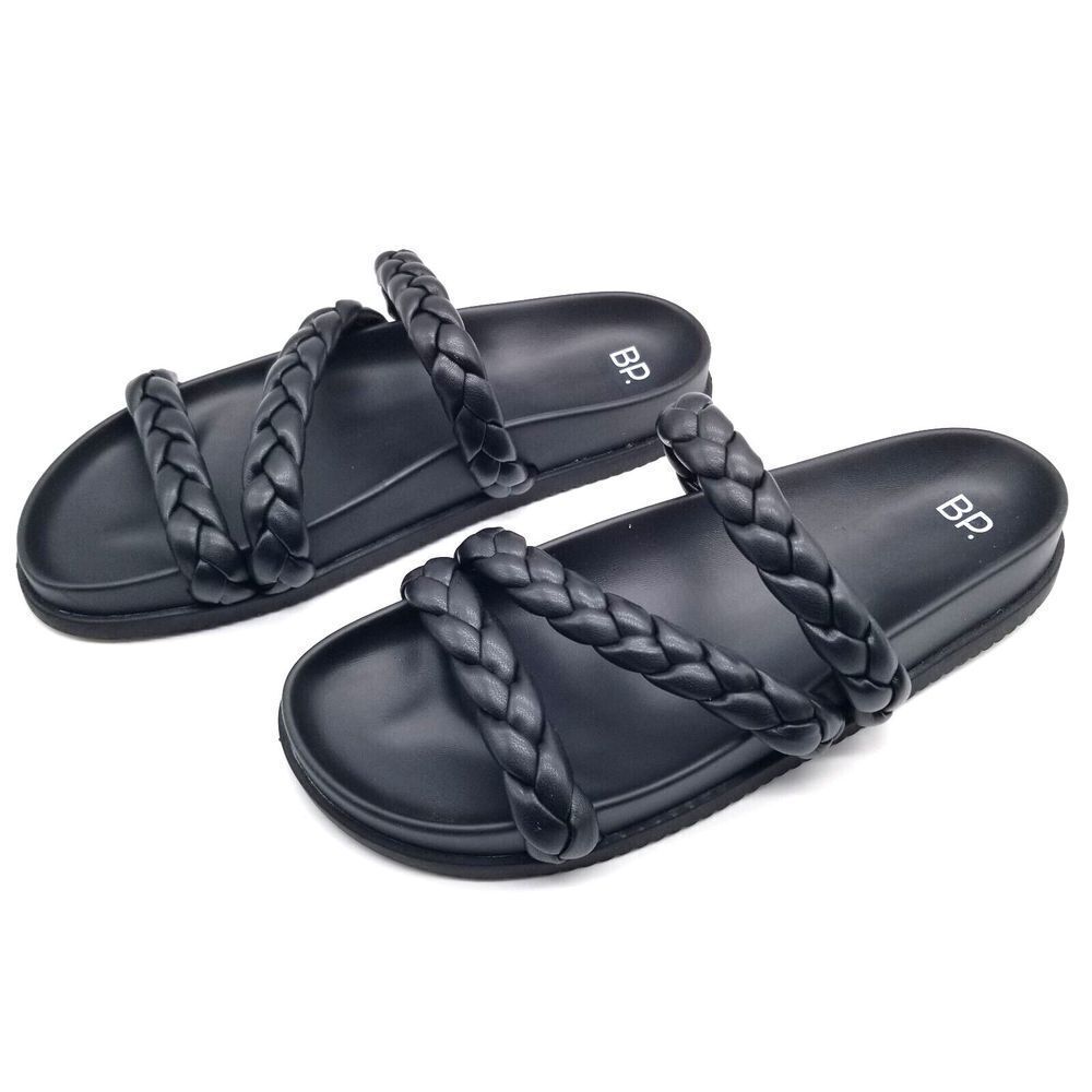 BP Black Braided Strap Sandals